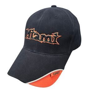 Miami Hurricanes Strapback Hat Cap 90s Black Orange NCAA Adjustable Embroidered